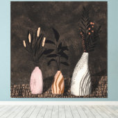 Rustikale Pflanze - Wanddekoration im Herbstfarben Leinwanddruck (Insitu (Holzboden))