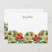 Rustikale Pflaumen und Kornblumen Mitteilungskarte (Vorne/Hinten)