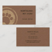 Rustikale Pfoten-Printlogos groomer kraft Visitenk Visitenkarte (Vorne/Hinten)