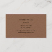 Rustikale Pfoten-Printlogos groomer kraft Visitenk Visitenkarte (Rückseite)