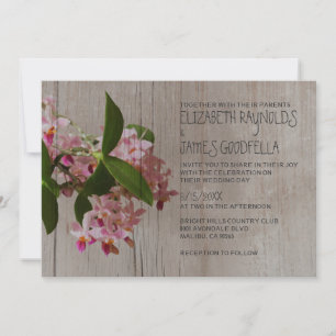 Rustikale Phalaenopsis-Orchideen-Hochzeitseinladun Einladung