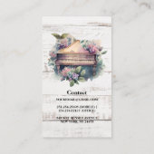 Rustikale Piano-Teacher-Visitenkarte Visitenkarte (Rückseite)