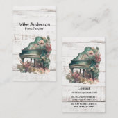 Rustikale Piano-Teacher-Visitenkarte Visitenkarte (Vorne/Hinten)