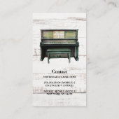 Rustikale Piano-Teacher-Visitenkarte Visitenkarte (Rückseite)