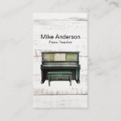 Rustikale Piano-Teacher-Visitenkarte Visitenkarte (Vorderseite)