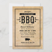 Rustikale Pig Roast GRILLEN Geburtstagsparty Einladung (Vorderseite)