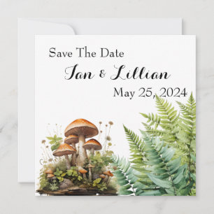 Rustikale Pilz-Hochzeit Save-the-Date-Karten Save The Date