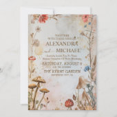 Rustikale Pilztoadstool verzauberte Waldhochzeit Einladung (Vorderseite)