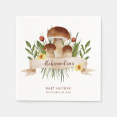 Rustikale Pilzwald-Herbst-Baby-Party Serviette (Vorderseite)
