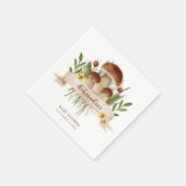 Rustikale Pilzwald-Herbst-Baby-Party Serviette (Ecke)