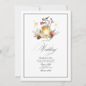 Rustikale Pine and Spruce Winter Wonderland Weddin Einladung (Vorderseite)