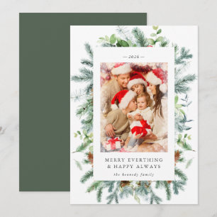 Rustikale Pine Berries Foto Weihnachtskarte Feiertagskarte