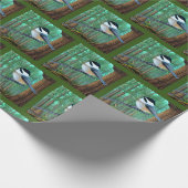 Rustikale Pine Chickadee Geschenkpapier (Ecke)