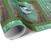 Rustikale Pine Chickadee Geschenkpapier (Rolleneckpunkt)