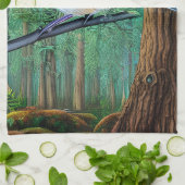 Rustikale Pine Chickadee Geschirrtuch (Gefaltet)