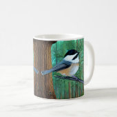 Rustikale Pine Chickadee Kaffeetasse (VorderseiteRechts)
