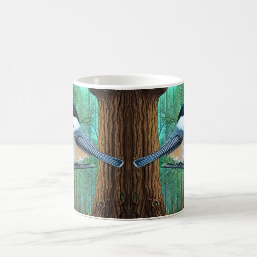 Rustikale Pine Chickadee Kaffeetasse (Mittel)