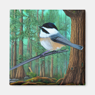 Rustikale Pine Chickadee Magnet