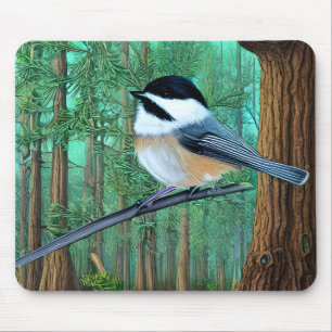 Rustikale Pine Chickadee Mousepad