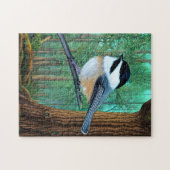 Rustikale Pine Chickadee Puzzle (Horizontal)