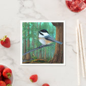 Rustikale Pine Chickadee Serviette (Beispiel)