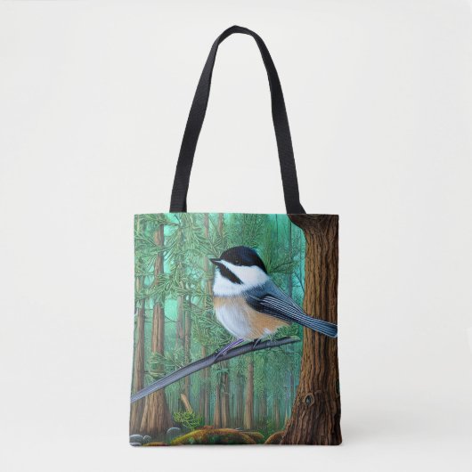 Rustikale Pine Chickadee Tasche (Vorderseite)