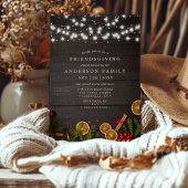 Rustikale Pine Cinnamon Orange Slice Friendsgiving Einladung