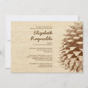 Rustikale Pine Cone Bridal Dusche Einladungen