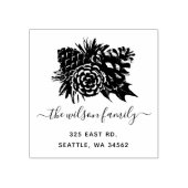 Rustikale Pine Cone Fir Holidays Rücksendeadresse Gummistempel (Prägung)