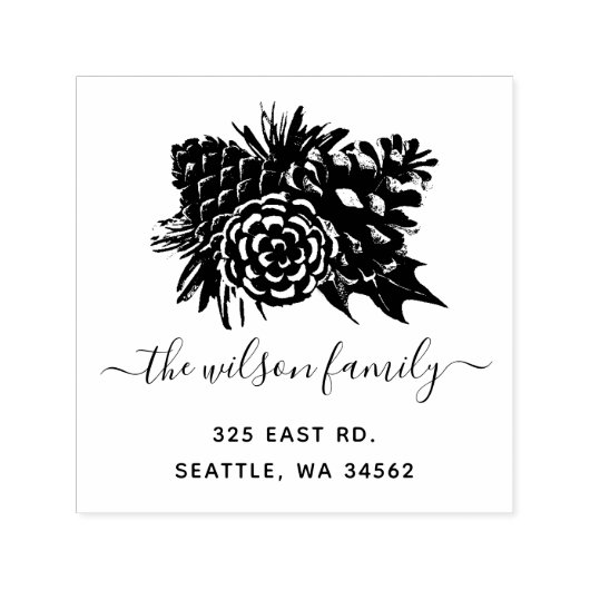 Rustikale Pine Cone Fir Holidays Rücksendeadresse Permastempel (Design)