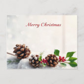 Rustikale Pine Cone Frohe Weihnachten Vintag Postkarte (Vorderseite)