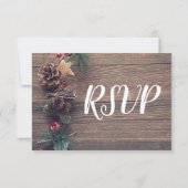 Rustikale Pine Cone Wedding RSVP Cards Karte (Rückseite)