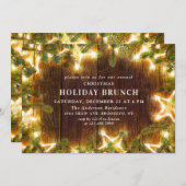 Rustikale Pine Cones Branch HOLIDAY BRUNCH Einladung (Vorne/Hinten)