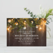 Rustikale Pine Cones Branch HOLIDAY LUNCHEON Einladung (Stehend Vorderseite)