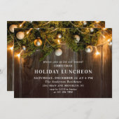 Rustikale Pine Cones Branch HOLIDAY LUNCHEON Einladung (Vorne/Hinten)