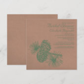 Rustikale Pine Cones Bridal Dusche Einladungen (Vorne/Hinten)