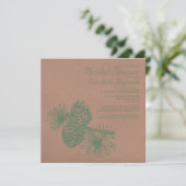 Rustikale Pine Cones Bridal Dusche Einladungen (Stehend Vorderseite)