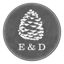 Rustikale Pine Cones Chalkboard-Gastgeschenk Hochz