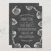 Rustikale Pine Cones Chalkboard Hochzeit Einladung (Vorne/Hinten)