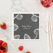 Rustikale Pine Cones Chalkboard Hochzeit Serviette (Beispiel)