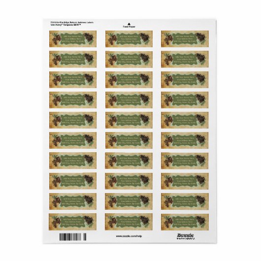 Rustikale Pine Cones Holiday Address Labels (Vorne)