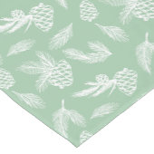 Rustikale Pine Cones Muster Weiß & Minze Urlaub Kurzer Tischläufer (Ecke)