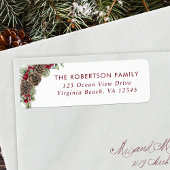 Rustikale Pine Cones Winter Berries Rücksendeadres