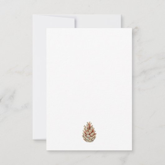 Rustikale Pine Cones Winter Floral Weihnachten Hoc Save The Date (Rückseite)