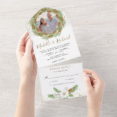 Rustikale Pine Cones Wreath Foto Weihnachtsfeier All In One Einladung (Abreißen)