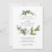 Rustikale Pine Eukalyptus Grüne Moderne Hochzeit Einladung (Vorderseite)