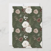 Rustikale Pine Floral Winter Wedding Einladung (Rückseite)