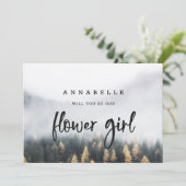 Rustikale Pine Flower Girl Vorschlag Card (Stehend Vorderseite)