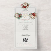 Rustikale Pine Green Red Wedding Einladungen (Innen Boden)