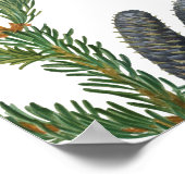 Rustikale Pine Greenerity Hochzeitsstift Poster (Ecke)